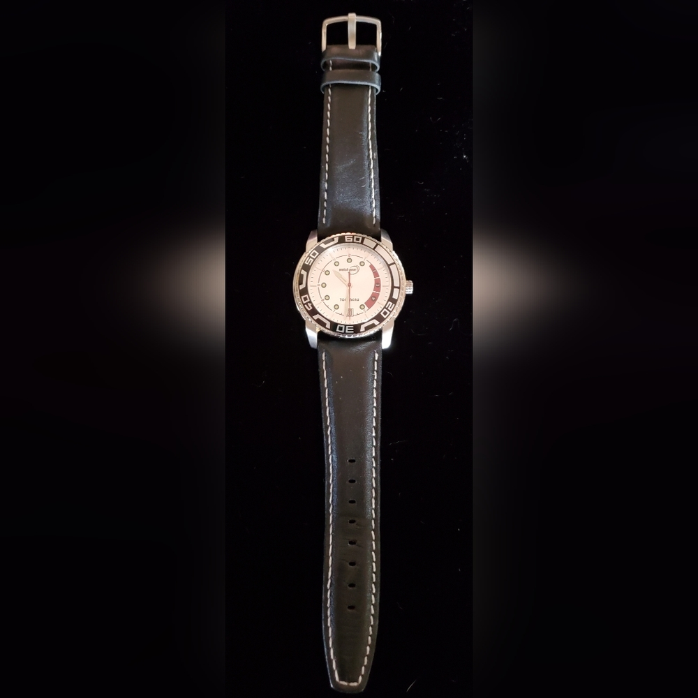 Men's Tourneau Watch with Leather Band